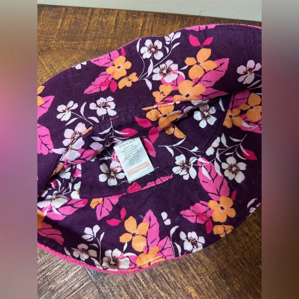 Janie‎ & Jack 6-12 months Reversible Pink Floral Hat